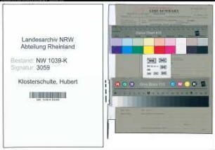 Entnazifizierung Hubert Klosterschulte , geb. 00.00.0000 (Schuldirektor)