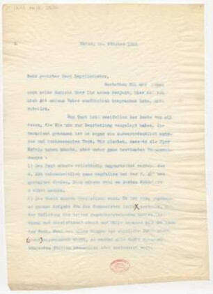 Brief an Frantisek Neumann : 12.10.1912