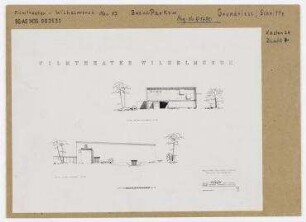Planrepro: Ansichtszeichnungen des Filmtheater Wilhelmsruh. Berlin, Pankow, Schillerstraße/Hauptstraße