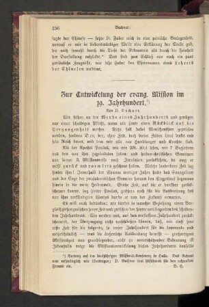 Zur Entwickelung der evang. Mission im 19. Jahrhundert