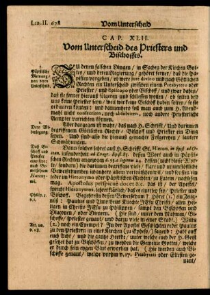 Cap. XLII. Vom Unterscheid des Priesters und Bischoffes.