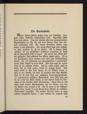 79-97, Die Gartenstadt - Gründonnerstag