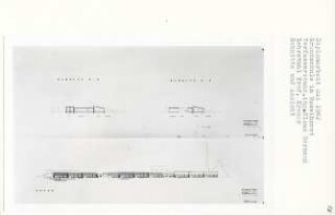 Grundschule Haselhorst, Berlin-Spandau (Diplomarbeit bei Willy Kreuer): Ansicht von Osten und Schnitte 1:200