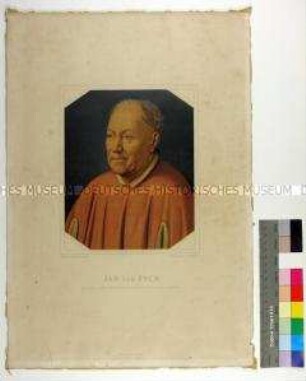Porträt des italienischen Kardinals Nicolló d'Albergati nach einem Gemälde von Jan van Eyck