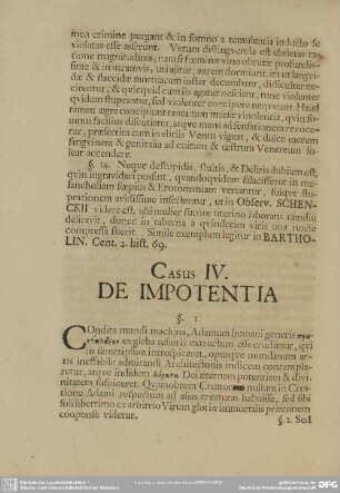Casus IV. De Impotentia