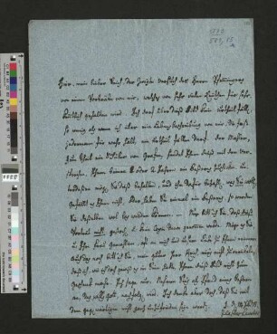 Brief an Buchhändler Reich