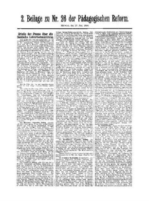 Urteile der Presse über die Deutsche Lehrerversammlung : 2. Beilage zu Nr. 26 der Pädagogischen Reform