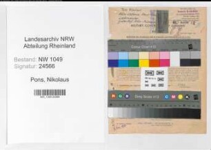 Entnazifizierung Nikolaus Pons , geb. 08.04.1899 (Lademeister)