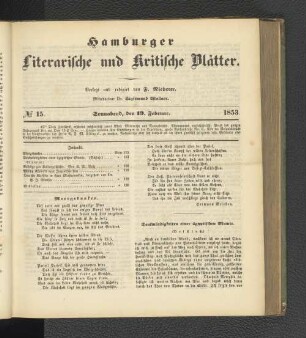 No. 15. 19. Februar 1853
