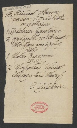 Auflistung von Musikalien
