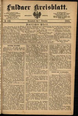 Ausgabe vom Samstag, den 07. November 1885.