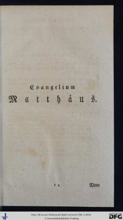 Evangelium Matthäus.