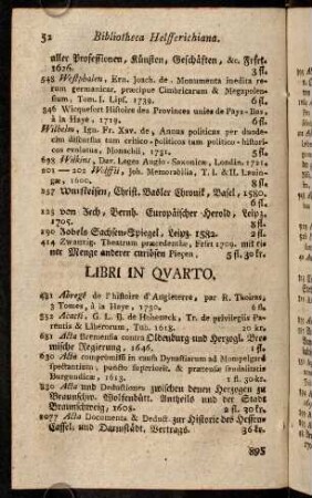 52-98, Libri in Quarto.
