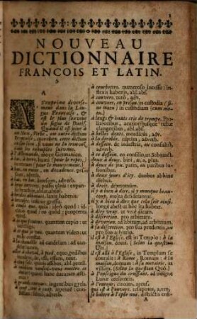 Dictionaire François-Latin