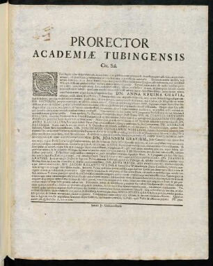 Prorector Academiae Tubingensis Civ. Sal.