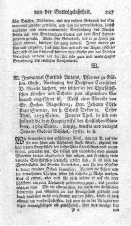 Auslegung des Dreßdner Catechismi D. Martin Luthers. T.1.2.