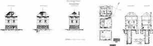 Schrozberg: Nebengebäude Wasserstationsgebäude GR 1.OG,2.OG,DG,Schnitte,Ansichten