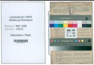 Entnazifizierung Peter Hansmann , geb. 23.01.1891 (Kaufmaennischer Angestellter)