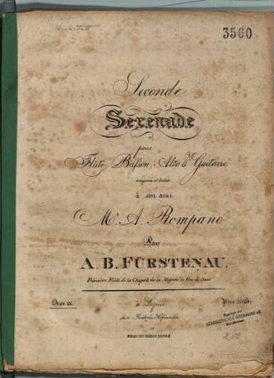 Seconde serenade pour flûte, basson, alto & guitarre : oeuv. IX