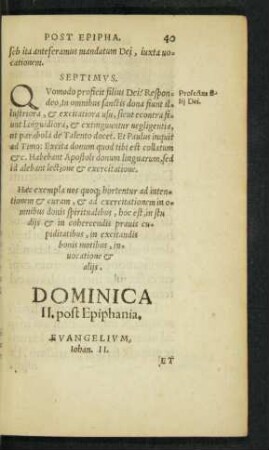 Dominica II. post Epiphania.