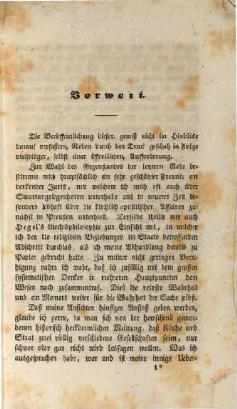 Der Liberalismus unserer Tage : Kirche und Staat ; Zwei Reden zu der Feier des Geburtsfestes Sr. Majestät des Königs Wilhelm am 27. Sept. 1835 und 1839 vorgetragen im K. Gymnasium zu Ulm