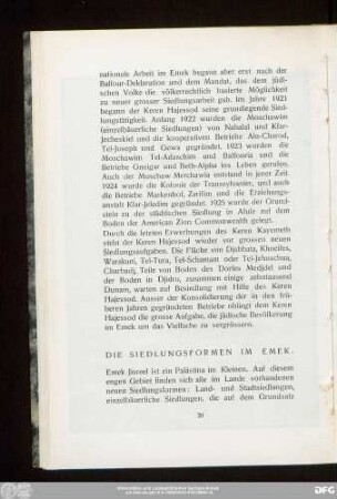 Die Siedlungsformen Im Emek.