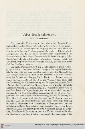 Ueber Handzeichnungen