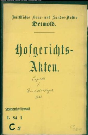 Capelle, David Hermann, Sekretär gegen Windchristoph in der Bremke - Schuldforderung
