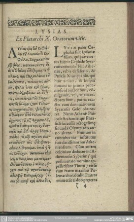 Lysias Ex Plutarchi X. Oratorum vitis