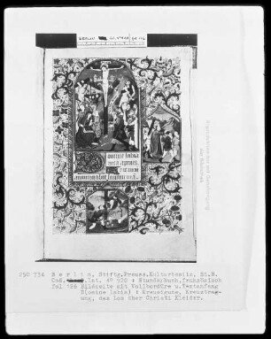 Lateinisches Stundenbuch — Buchseite mit drei Miniaturen, Folio 126recto