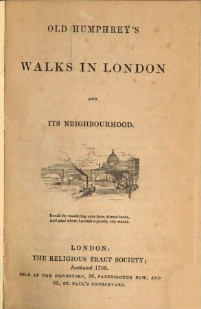 Old Humphrey's Walks in London and neighbourhood