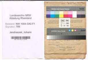 Entnazifizierung Johann Jendraszek , geb. 31.07.1905 (Monteur)