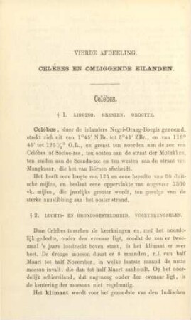 Vierde afdeeling. Celébes en omliggende eilanden