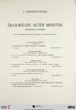 Ölgemälde alter Meister (Nr. 1-85a)