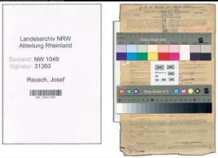 Entnazifizierung Josef Rausch , geb. 18.11.1886 (Werkmeister)