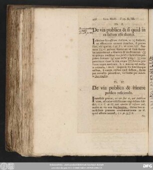 Tit. X. De via publica & si quid in ea factum esse dicatur.