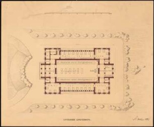 Museum, Olympia: Lageplan; Grundriss Erdgeschoss