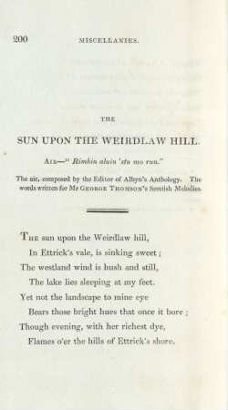The sun upon the Weirdlaw Hill