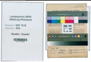Entnazifizierung Oswald Mueller , geb. 22.05.1894 (Schuhmacher)