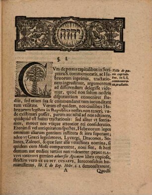Diss. inaug. de poenis capitalibus in s. Scriptura commemoratis, ac Hebraeorum inprimis