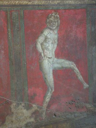 Pompej - Wandmalerei : Aufgenommen am 21. Juli 2004 in den Ausgrabungsstätten der römischen Siedlung Pompeji