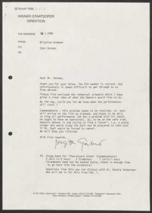 Brief an Zeev Dorman, 18.01.1990