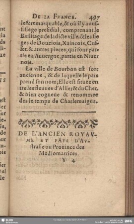 De L'Ancien Royaume Et Pays D'Austrasie ou Province des Mediomatrices