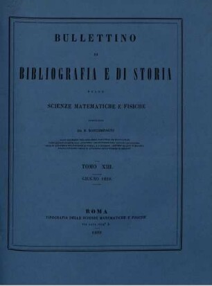 Tomo XIII. Giugno 1880.