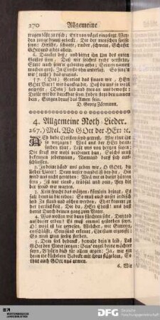 4. Allgemeine Noth-Lieder.