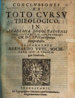 Conclvsiones Ex Toto Cvrsv Theologico