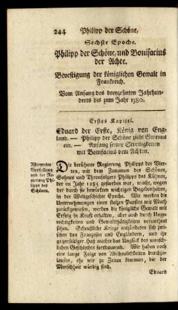 Erstes Kapitel. Eduard der Erste, König von England ...