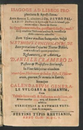 Isagoge Ad Libros Propheticos & Apostolicos