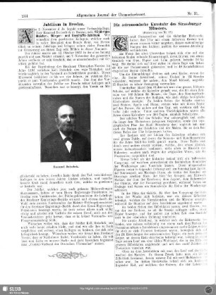 Die astronomische Kunstuhr des Straßburger Münsters (Fortsetzung aus Nr. 17)
