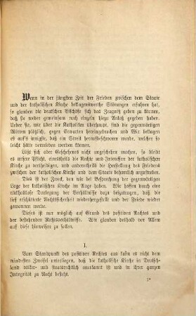 Denkschrift der am Grabe des heiligen Bonifazius versammelten Erzbischöfe und Bischöfe über die gegenwärtige Lage der katholischen Kirche im deutschen Reiche